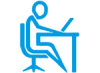 Graphic of an employee sitting at a desk.