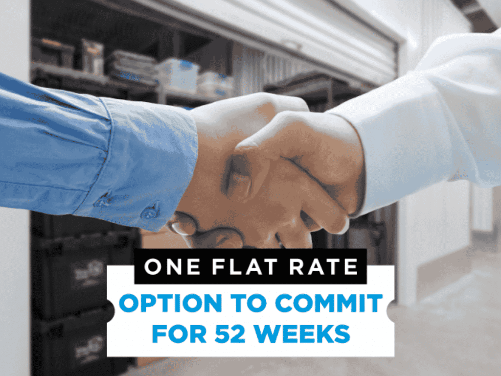 Option to lock in your rate for 52 weeks when you store with us for a year