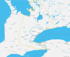 Map showing coverage area for Vaultra Storage's moving service, with pickup and storage options available at our facility