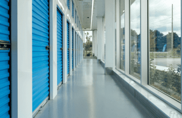Second-floor storage units in our multistoried self storage facility, the ideal location for securely storing your items in Brampton.