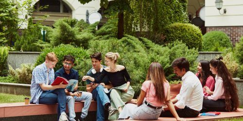 University students gathering